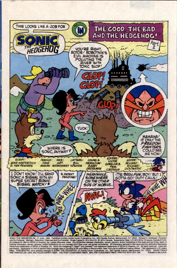 Sonic - Archie Adventure Series June 1994 Page 1